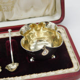 Boxed Edwardian Set of Sterling Silver Salt Cellars Antique 1906 London W. Hutton & Sons