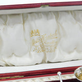 Boxed Edwardian Set of Sterling Silver Salt Cellars Antique 1906 London W. Hutton & Sons