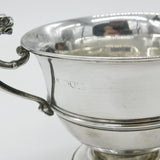 Edwardian Sterling Silver Lion Handle Sporting Trophy Antique 1908 London