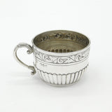 Victorian Sterling Silver Floral Pattern Teacup Antique 1893 London Mappin Webb