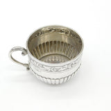 Victorian Sterling Silver Floral Pattern Teacup Antique 1893 London Mappin Webb