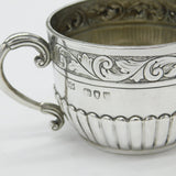 Victorian Sterling Silver Floral Pattern Teacup Antique 1893 London Mappin Webb