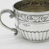 Victorian Sterling Silver Floral Pattern Teacup Antique 1893 London Mappin Webb