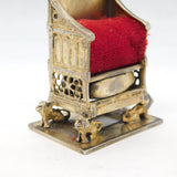 King Edward VII Sterling Silver Coronation Throne Pin Cushion Antique 1901