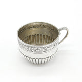 Victorian Sterling Silver Floral Pattern Teacup Antique 1893 London Mappin Webb