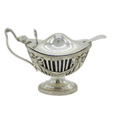 Victorian Sterling Silver Pierced Pedestal Mustard Pot Antique 1899 London