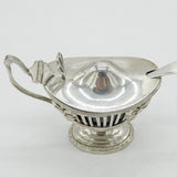 Victorian Sterling Silver Pierced Pedestal Mustard Pot Antique 1899 London