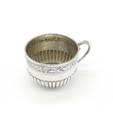 Victorian Sterling Silver Floral Pattern Teacup Antique 1893 London Mappin Webb