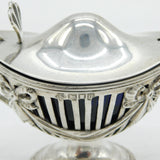 Victorian Sterling Silver Pierced Pedestal Mustard Pot Antique 1899 London