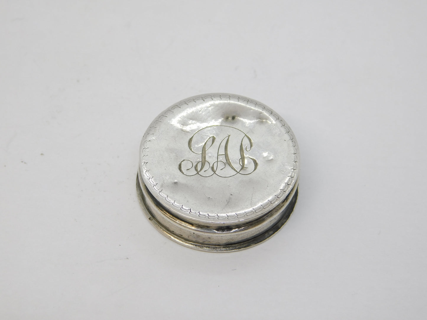 18th Century Irish Provincial George III Sterling Silver Patch Box Antique c1790