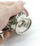 Victorian Sterling Silver Pierced Pedestal Mustard Pot Antique 1899 London