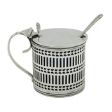 Edwardian Sterling Silver Pierced Mustard Pot Antique 1904 Sheffield