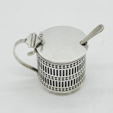 Edwardian Sterling Silver Pierced Mustard Pot Antique 1904 Sheffield