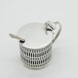 Edwardian Sterling Silver Pierced Mustard Pot Antique 1904 Sheffield