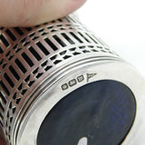 Edwardian Sterling Silver Pierced Mustard Pot Antique 1904 Sheffield