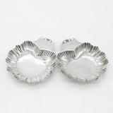 Victorian Pair of Sterling Silver Leaf Pattern Butter Dishes 1894 Birmingham