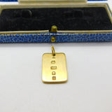 9ct Gold 'Ti Volio Bene' Italian Love You Ingot Bar Pendant Vintage 1976 London