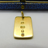 9ct Gold 'Ti Volio Bene' Italian Love You Ingot Bar Pendant Vintage 1976 London
