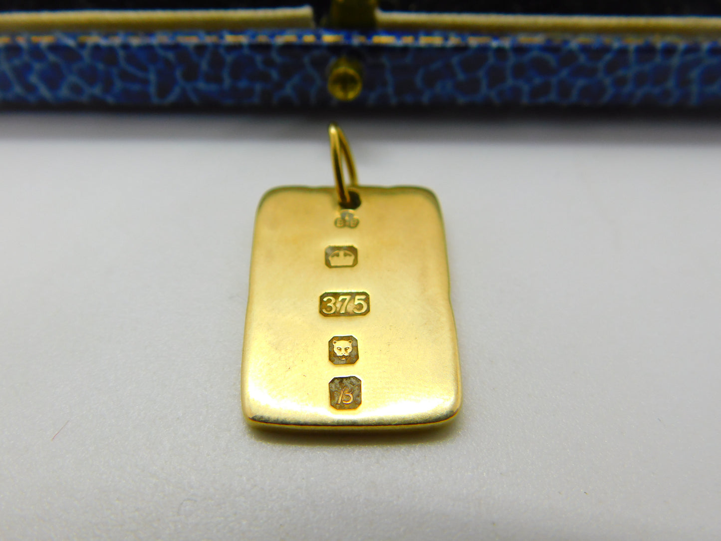 9ct Gold 'Ti Volio Bene' Italian Love You Ingot Bar Pendant Vintage 1976 London