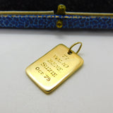 9ct Gold 'Ti Volio Bene' Italian Love You Ingot Bar Pendant Vintage 1976 London