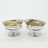 Georgian Pair Sterling Silver Pedestal Salt Cellars 1798 London Ebenezer Coker
