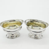 Georgian Pair Sterling Silver Pedestal Salt Cellars 1798 London Ebenezer Coker