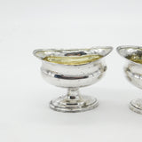 Georgian Pair Sterling Silver Pedestal Salt Cellars 1798 London Ebenezer Coker