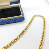 9ct Yellow Gold Essential Rope Chain Necklace Vintage c1970 16" Length