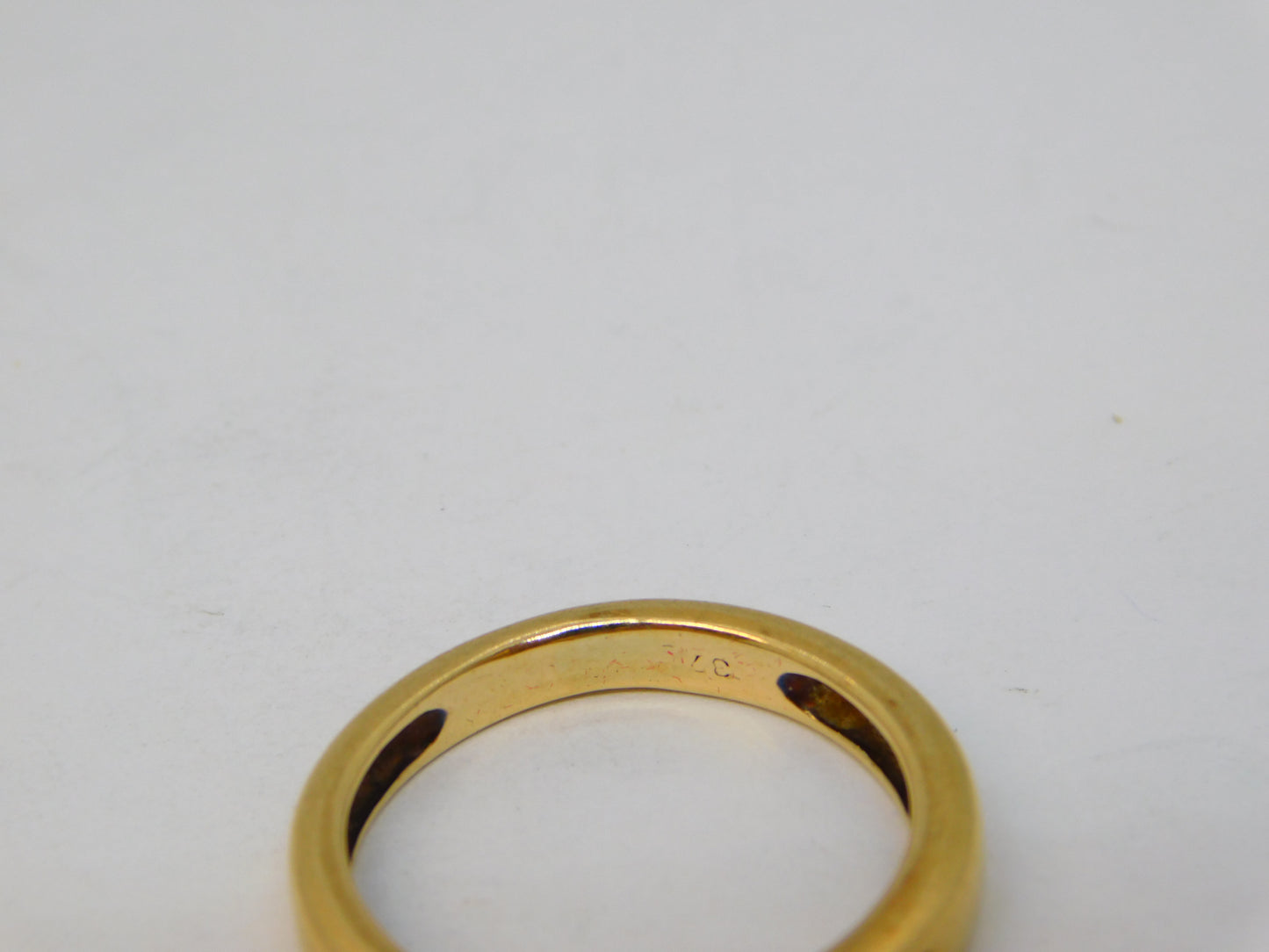 9ct Yellow Gold Square Cut Ruby & Diamond Band Ring Vintage c1970