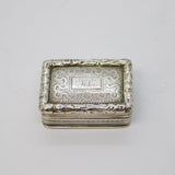 George IV Sterling Silver Floral Pattern Vinaigrette Antique 1826 Birmingham