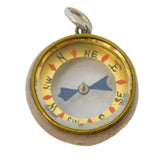Edwardian Sterling Silver Travelling Compass Fob Pendant Antique 1902 Birmingham