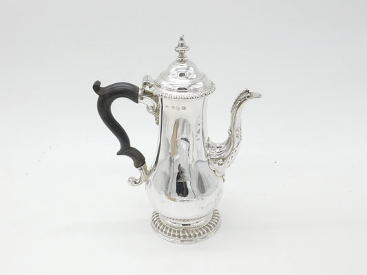 Georgian Sterling Silver Baluster Coffee Pot Antique London 1767 James Baker