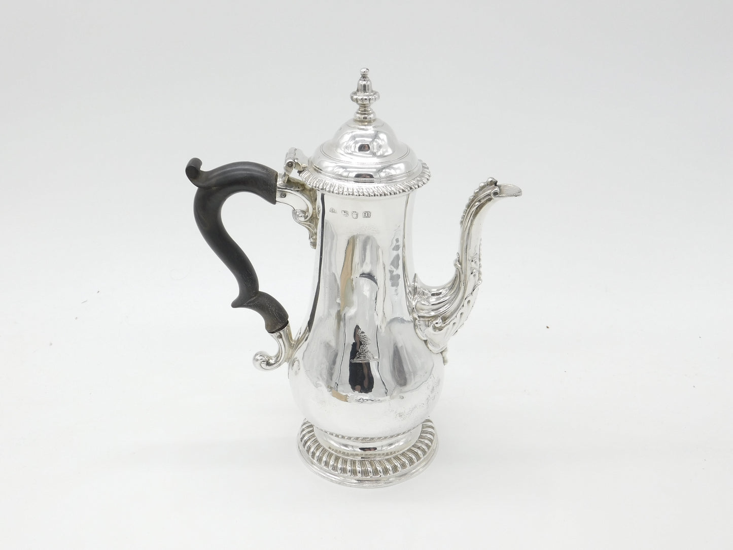 Georgian Sterling Silver Baluster Coffee Pot Antique London 1767 James Baker