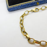 9ct Yellow Gold Cable Link Chain Bracelet Vintage 1969 Birmingham 7" Length