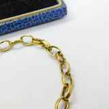 9ct Yellow Gold Cable Link Chain Bracelet Vintage 1969 Birmingham 7" Length