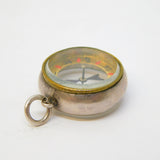 Edwardian Sterling Silver Travelling Compass Fob Pendant Antique 1902 Birmingham