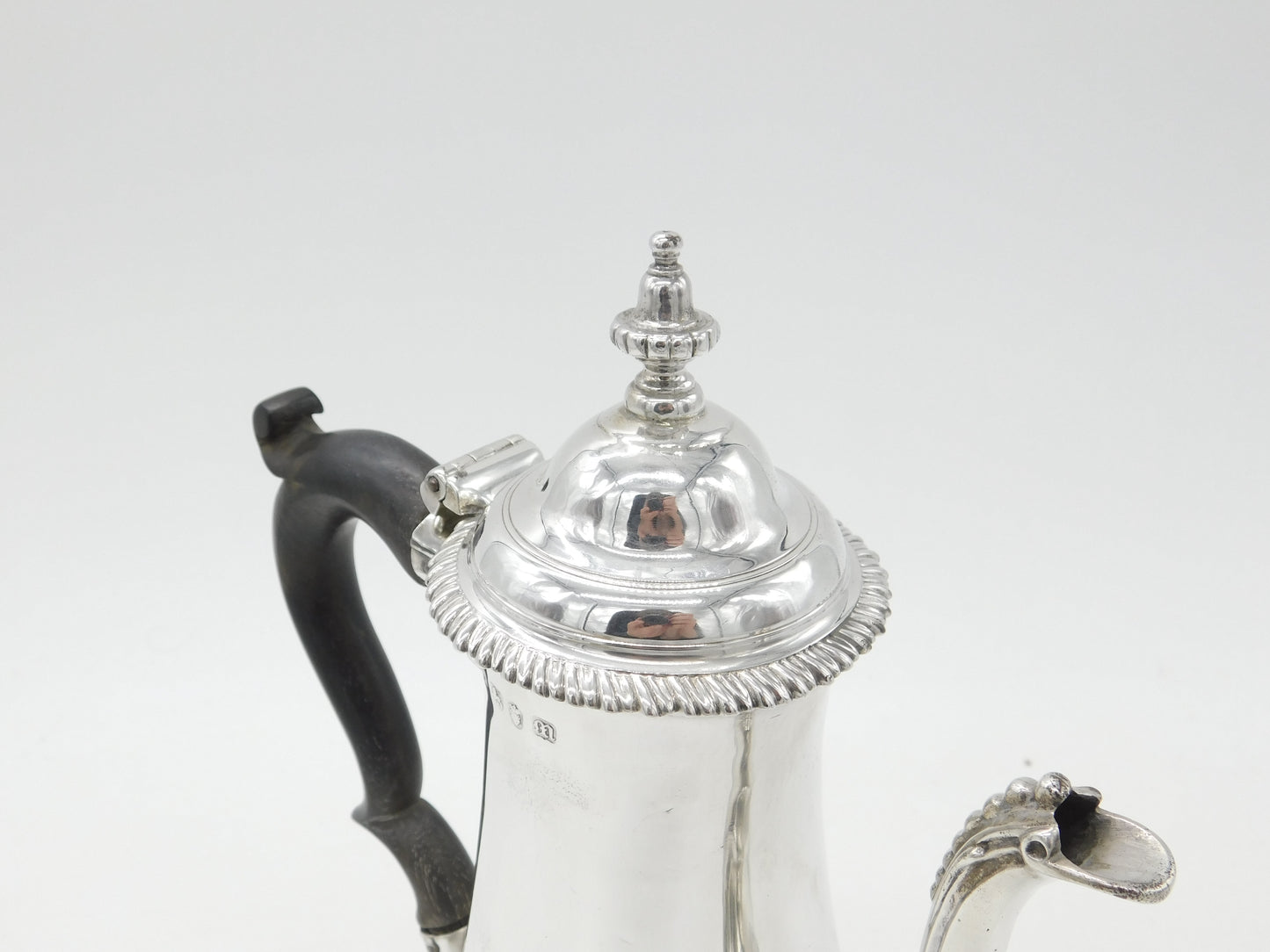 Georgian Sterling Silver Baluster Coffee Pot Antique London 1767 James Baker