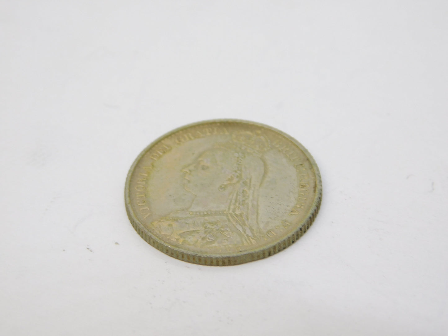 Uncirculated Queen Victoria .925 Silver Jubilee Head Sixpence Coin Antique 1887