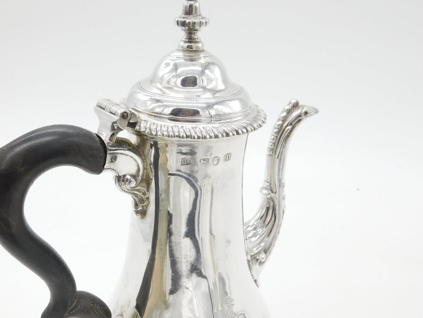 Georgian Sterling Silver Baluster Coffee Pot Antique London 1767 James Baker