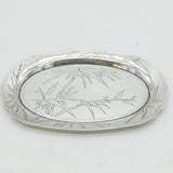 Chinese Export 'Tuckchong' Sterling Silver Bamboo Pattern Dish Antique c1930