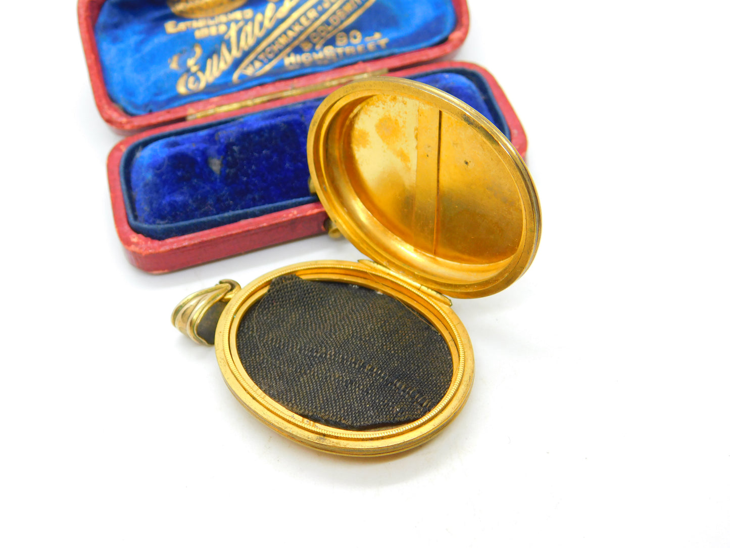 Large Victorian 9ct Yellow Gold Back & Forget-Me-Not Front Floral Locket Antique c1890