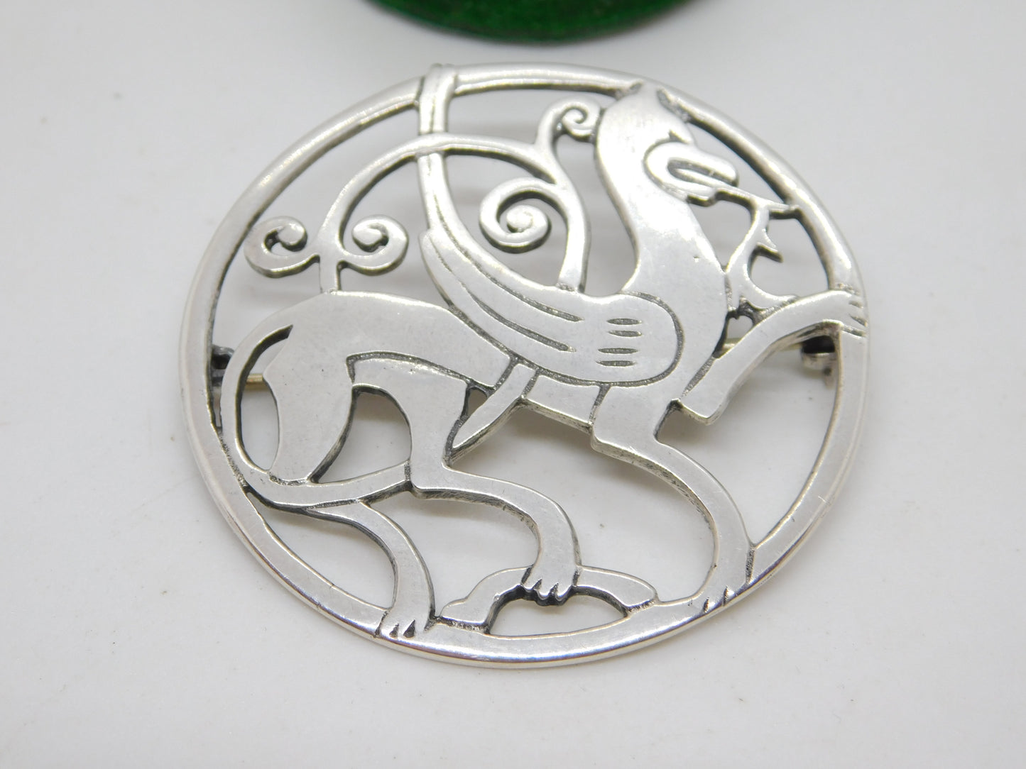 Shetland Silvercraft Sterling Silver Maeshowe Dragon Brooch Vintage 1979 Edinburgh