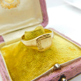 9ct Yellow Gold Gents Square Signet Ring Vintage 1976 London Size U 1/2 UK