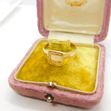 9ct Yellow Gold Gents Square Signet Ring Vintage 1976 London Size U 1/2 UK