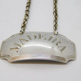 George III Sterling Silver Madeira Decanter Label Antique 1808 London