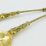 Dutch Pair of Victorian Sterling Silver Gilt Anointing Spoons 1859 Amsterdam