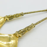 Dutch Pair of Victorian Sterling Silver Gilt Anointing Spoons 1859 Amsterdam