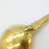 Dutch Pair of Victorian Sterling Silver Gilt Anointing Spoons 1859 Amsterdam