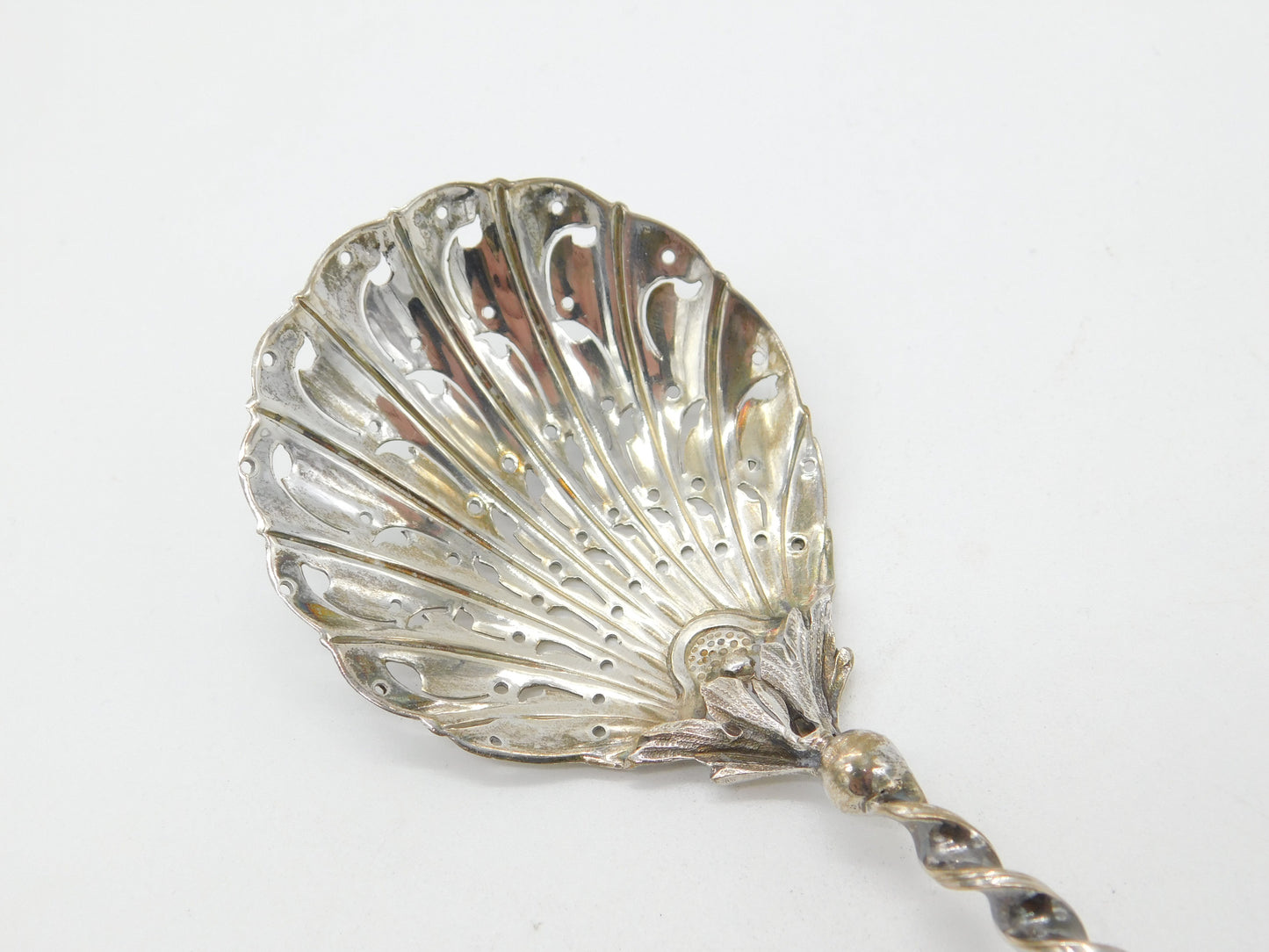 Victorian Sterling Silver Art Nouveau Shell Pattern Caster Spoon 1899 London