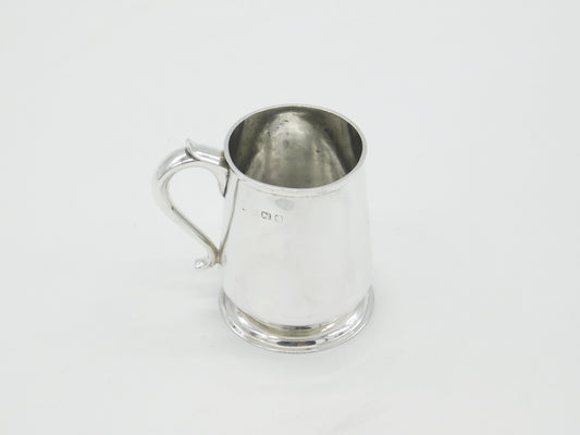 Edwardian Sterling Silver Christening Mug Tankard 1909 Birmingham Antique